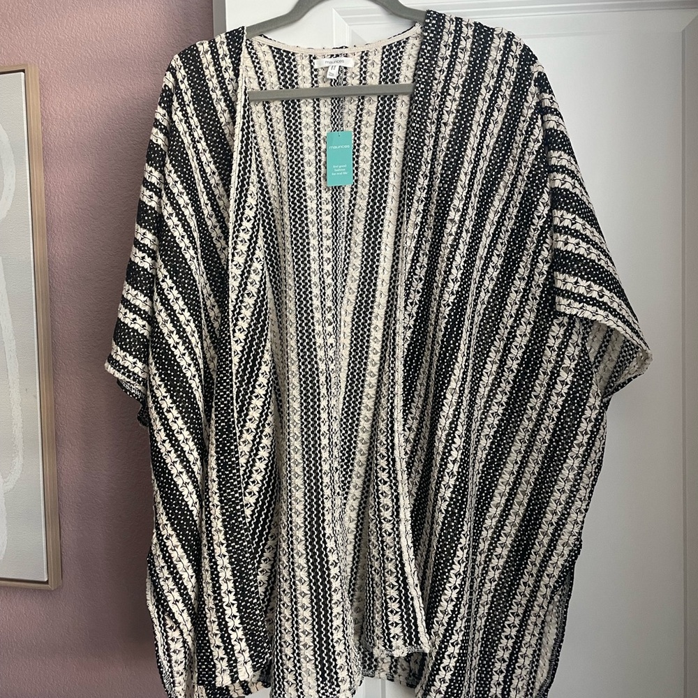 Maurices Black and Cream Textured Cardigan